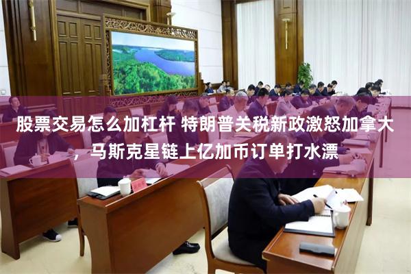 股票交易怎么加杠杆 特朗普关税新政激怒加拿大，马斯克星链上亿加币订单打水漂