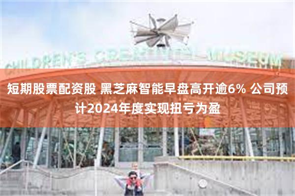 短期股票配资股 黑芝麻智能早盘高开逾6% 公司预计2024年度实现扭亏为盈