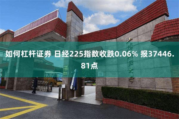 如何杠杆证券 日经225指数收跌0.06% 报37446.81点