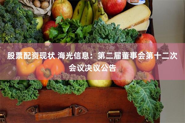 股票配资现状 海光信息：第二届董事会第十二次会议决议公告