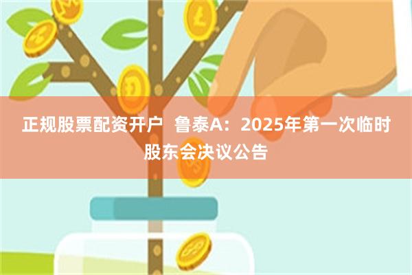 正规股票配资开户  鲁泰A：2025年第一次临时股东会决议公告