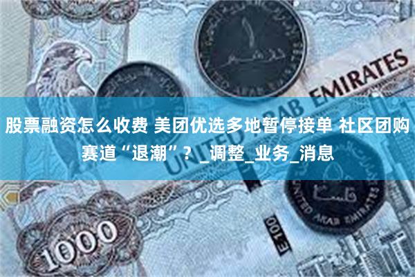 股票融资怎么收费 美团优选多地暂停接单 社区团购赛道“退潮”？_调整_业务_消息