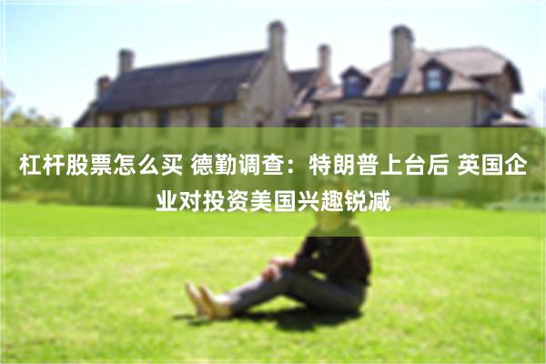 杠杆股票怎么买 德勤调查：特朗普上台后 英国企业对投资美国兴趣锐减