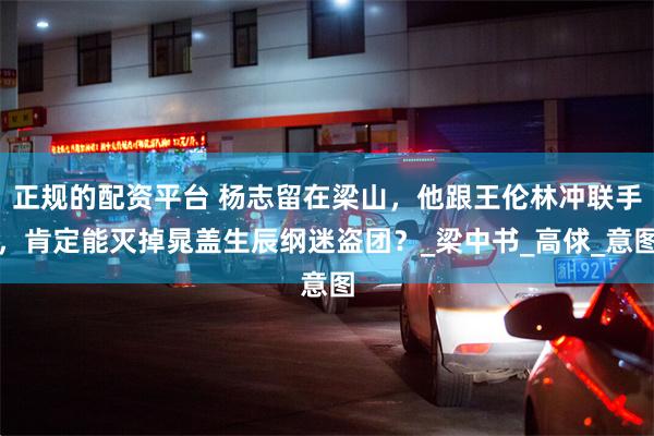 正规的配资平台 杨志留在梁山，他跟王伦林冲联手，肯定能灭掉晁盖生辰纲迷盗团？_梁中书_高俅_意图